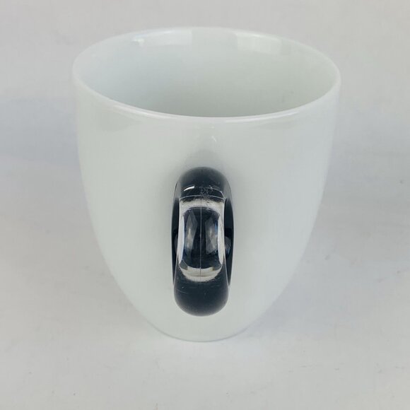 GUZZINI Feeling Mugs Porcelain Black Acrylic Handle Set x 4 Coffee Cup Italy Mod - Picture 6 of 7